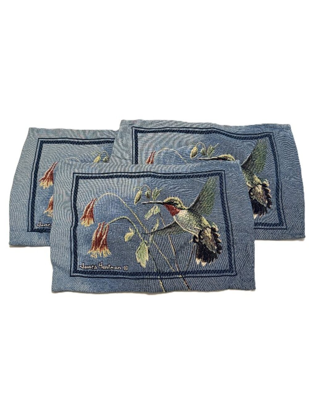 Hummingbird Tapestry Pillow Covers James Hautman X 3 Knit Grannycore Cottagecore